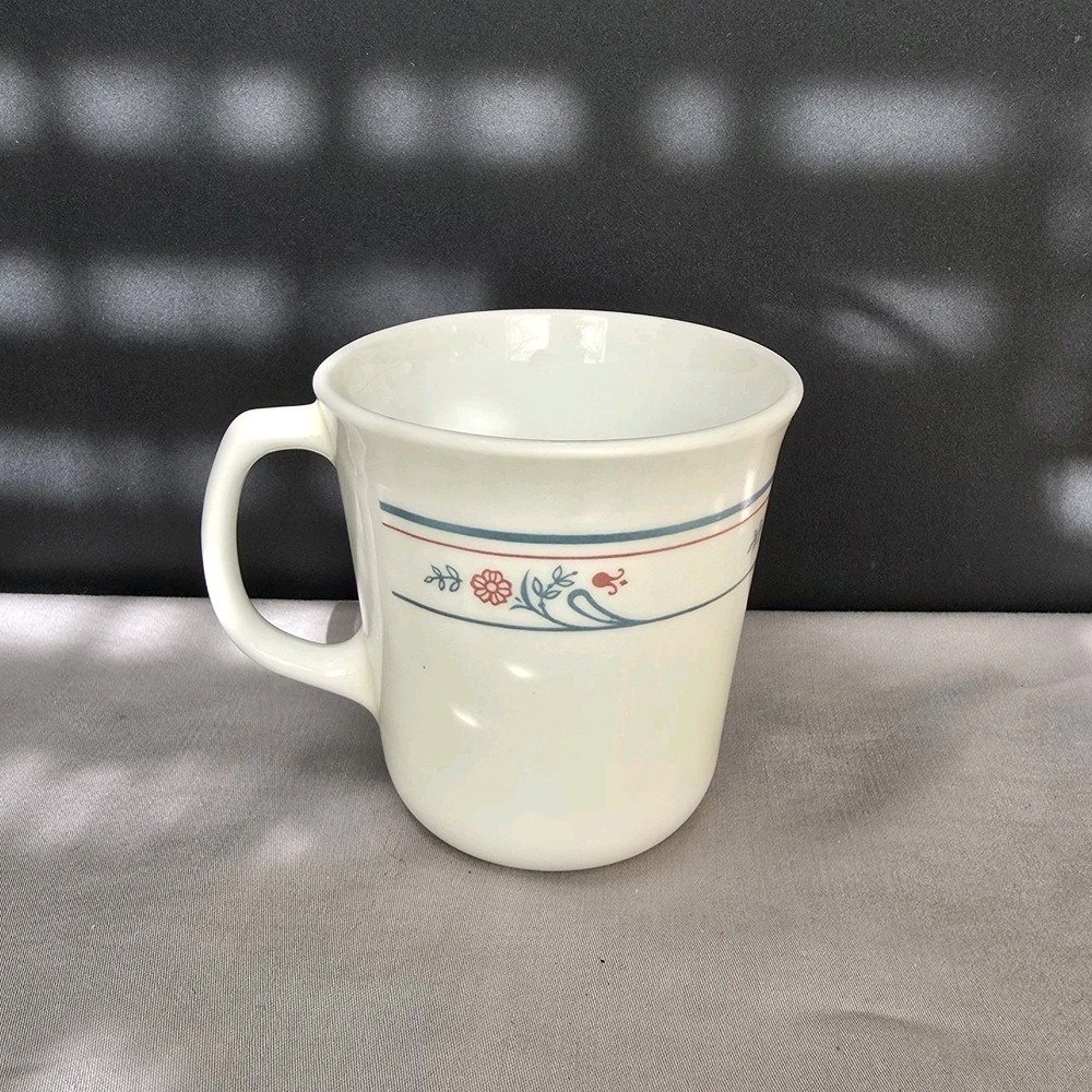 Corelle Corning Coffee/Tea Cup‎ Princeton Blue/Pink 8oz VINTAGE-EUC